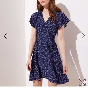 Loft Women's Garden Ruffle Wrap Dress